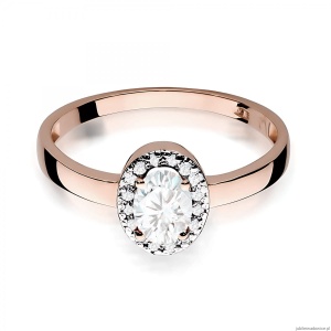 Pierścionek W0330 Diament laboratoryjny 0,40ct różowe złoto