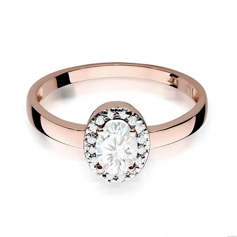 Pierścionek W0330 Diament laboratoryjny 0,40ct różowe złoto