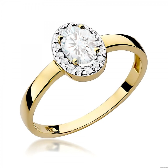 Pierścionek W0330 Diament laboratoryjny 0,40ct żółte złoto