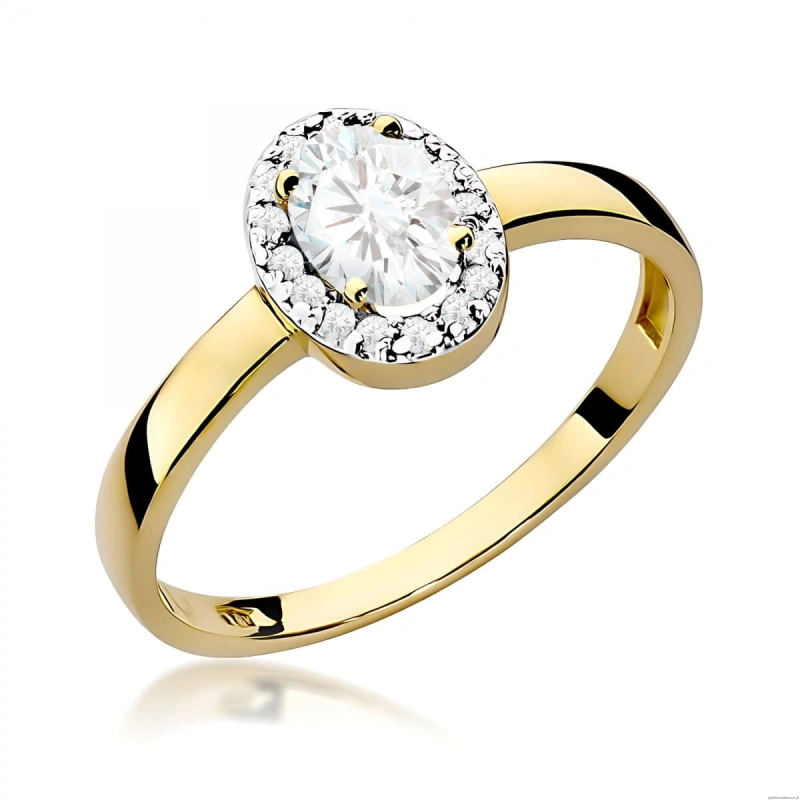 Pierścionek W0330 Diament laboratoryjny 0,40ct żółte złoto
