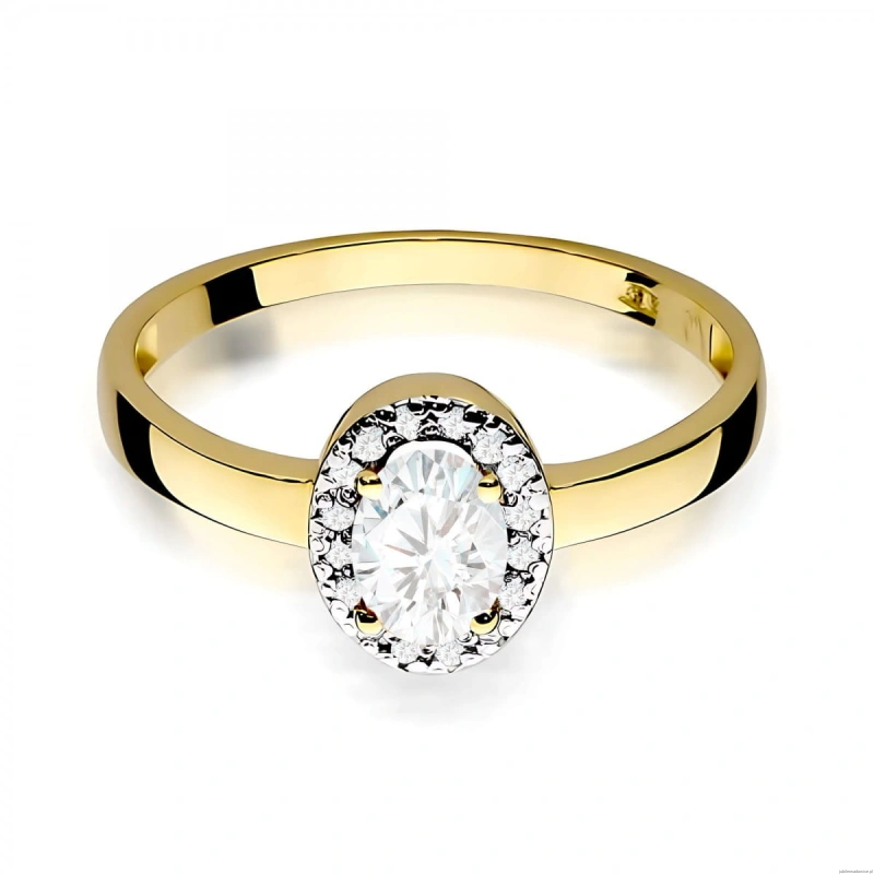 Pierścionek W0330 Diament laboratoryjny 0,40ct żółte złoto