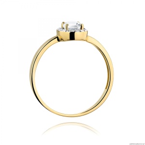 Pierścionek W0330 Diament laboratoryjny 0,40ct żółte złoto