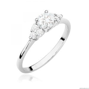 Pierścionek W0451 Diament laboratoryjny 0,50ct białe złoto