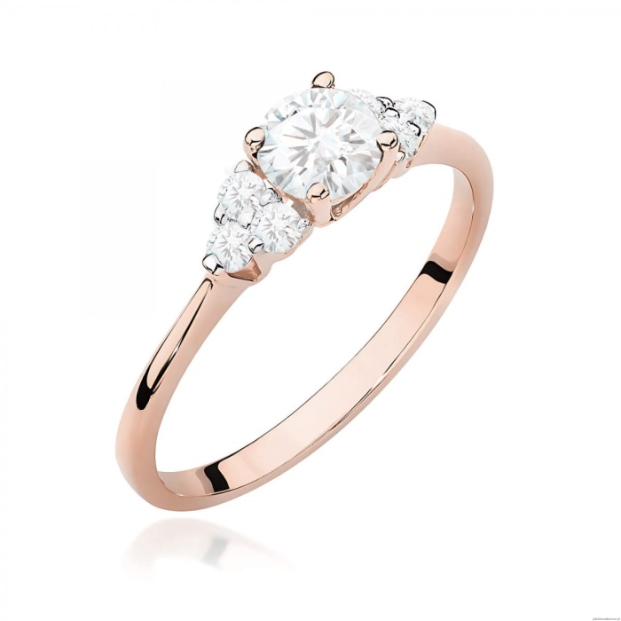 Pierścionek W0451 Diament laboratoryjny 0,50ct różowe złoto