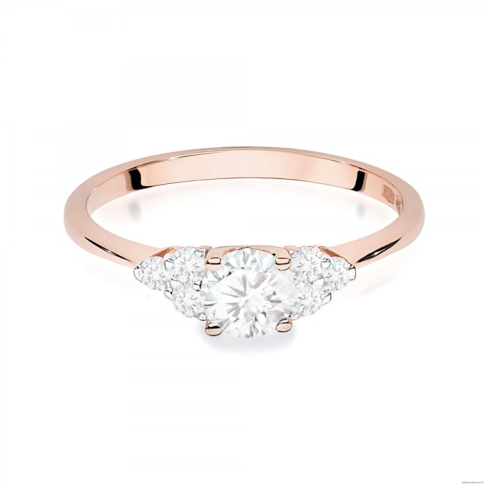 Pierścionek W0451 Diament laboratoryjny 0,50ct różowe złoto
