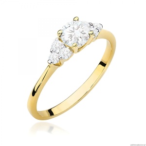 Pierścionek W0451 Diament laboratoryjny 0,50ct żółte złoto