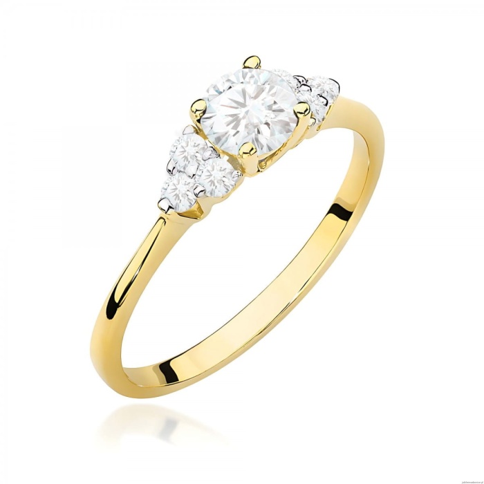 Pierścionek W0451 Diament laboratoryjny 0,50ct żółte złoto