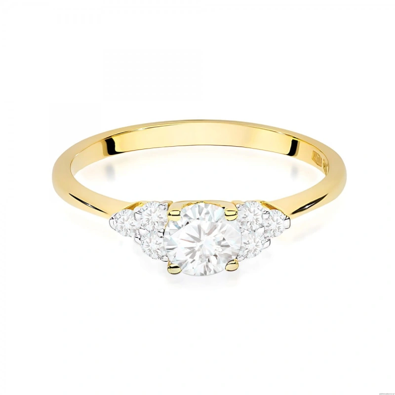 Pierścionek W0451 Diament laboratoryjny 0,50ct żółte złoto