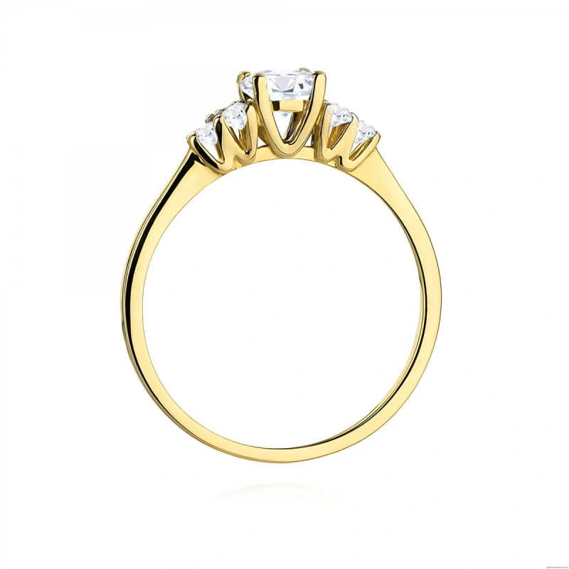 Pierścionek W0451 Diament laboratoryjny 0,50ct żółte złoto
