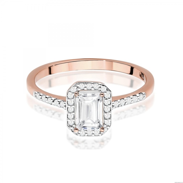 Pierścionek W0575 Diament laboratoryjny 0,60ct różowe złoto