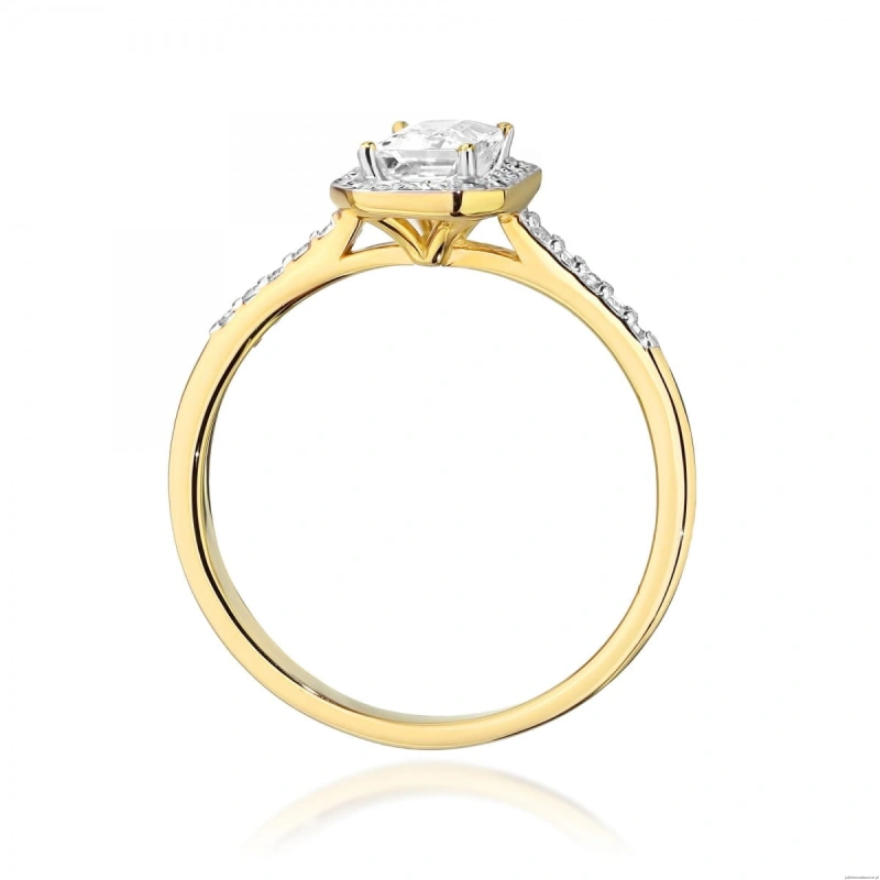 Pierścionek W0575 Diament laboratoryjny 0,60ct żółte złoto