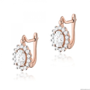 Kolczyki K0182 Diament Laboratoryjny  2 x 0,40ct różowe złoto