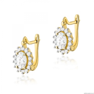 Kolczyki K0182 Diament Laboratoryjny  2 x 0,40ct żółte złoto