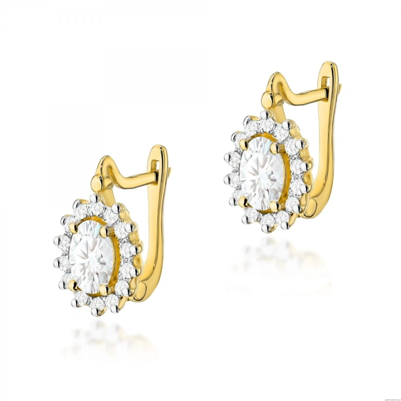 Kolczyki K0182 Diament Laboratoryjny  2 x 0,40ct żółte złoto