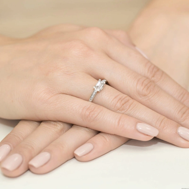 Pierścionek W0105 Diament Laboratoryjny 0,60ct białe złoto