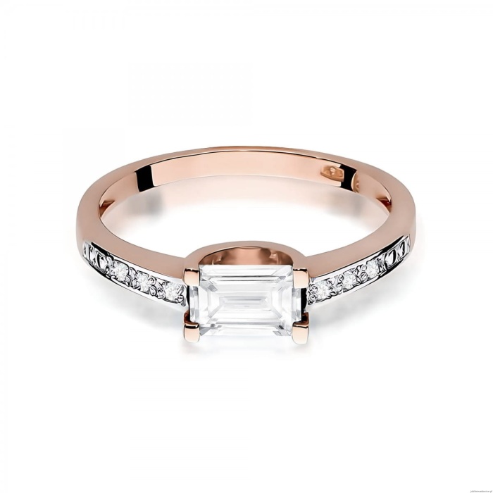 Pierścionek W0105 Diament Laboratoryjny 0,60ct różowe złoto