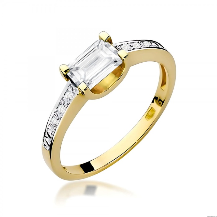 Pierścionek W0105 Diament Laboratoryjny 0,60ct żółte złoto