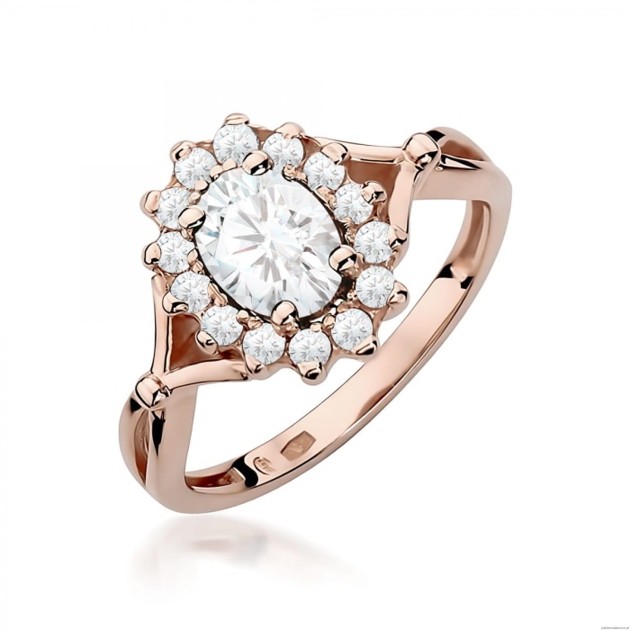 Pierścionek W0182 Diament Laboratoryjny 0,70ct różowe złoto