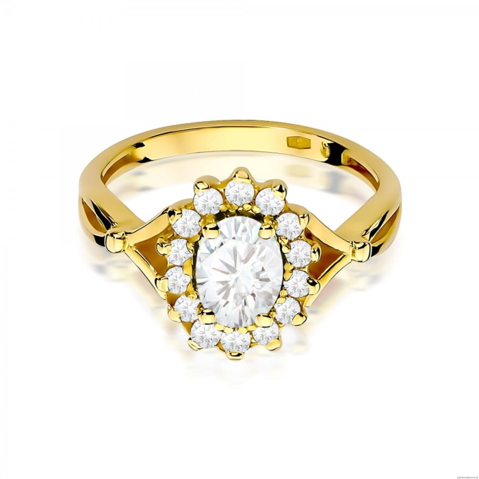 Pierścionek W0182 Diament Laboratoryjny 0,70ct żółte złoto