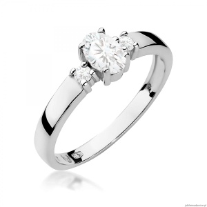 Pierścionek W0264 Diament Laboratoryjny 0,40ct białe złoto