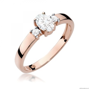 Pierścionek W0264 Diament Laboratoryjny 0,40ct różowe złoto