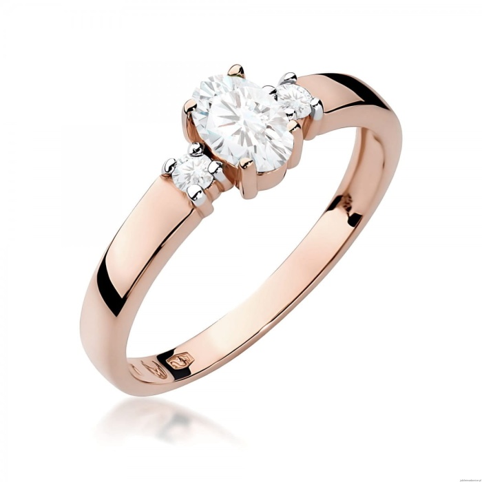 Pierścionek W0264 Diament Laboratoryjny 0,40ct różowe złoto