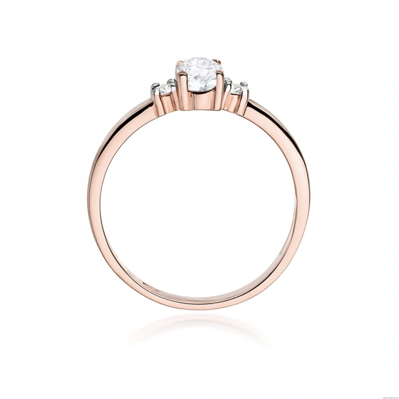 Pierścionek W0264 Diament Laboratoryjny 0,40ct różowe złoto