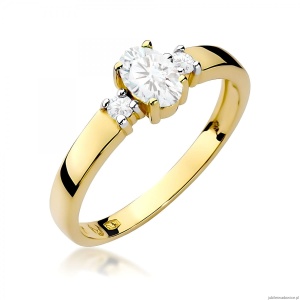 Pierścionek W0264 Diament Laboratoryjny 0,40ct żółte złoto