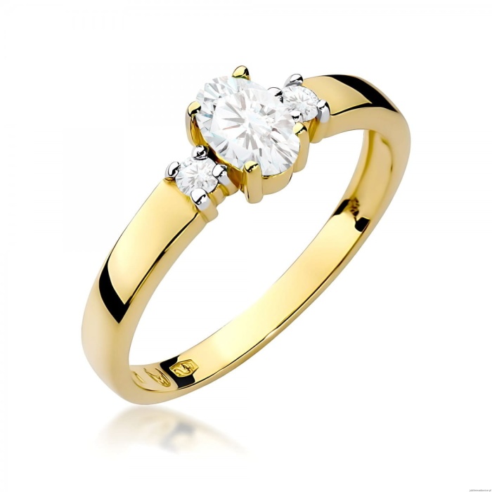 Pierścionek W0264 Diament Laboratoryjny 0,40ct żółte złoto