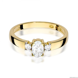 Pierścionek W0264 Diament Laboratoryjny 0,40ct żółte złoto
