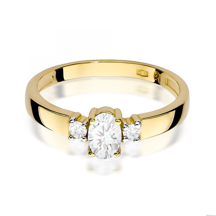 Pierścionek W0264 Diament Laboratoryjny 0,40ct żółte złoto