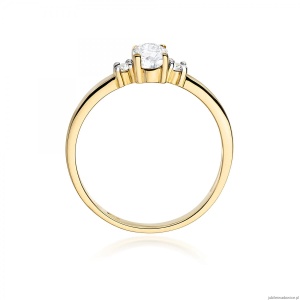 Pierścionek W0264 Diament Laboratoryjny 0,40ct żółte złoto