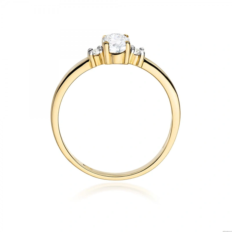 Pierścionek W0264 Diament Laboratoryjny 0,40ct żółte złoto