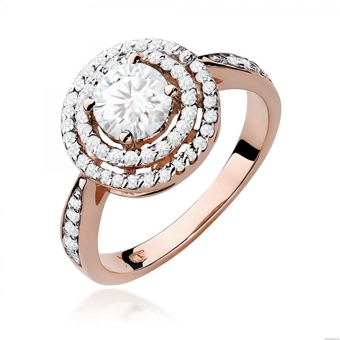 Pierścionek W0274 Diament Laboratoryjny 0,75ct różowe złoto