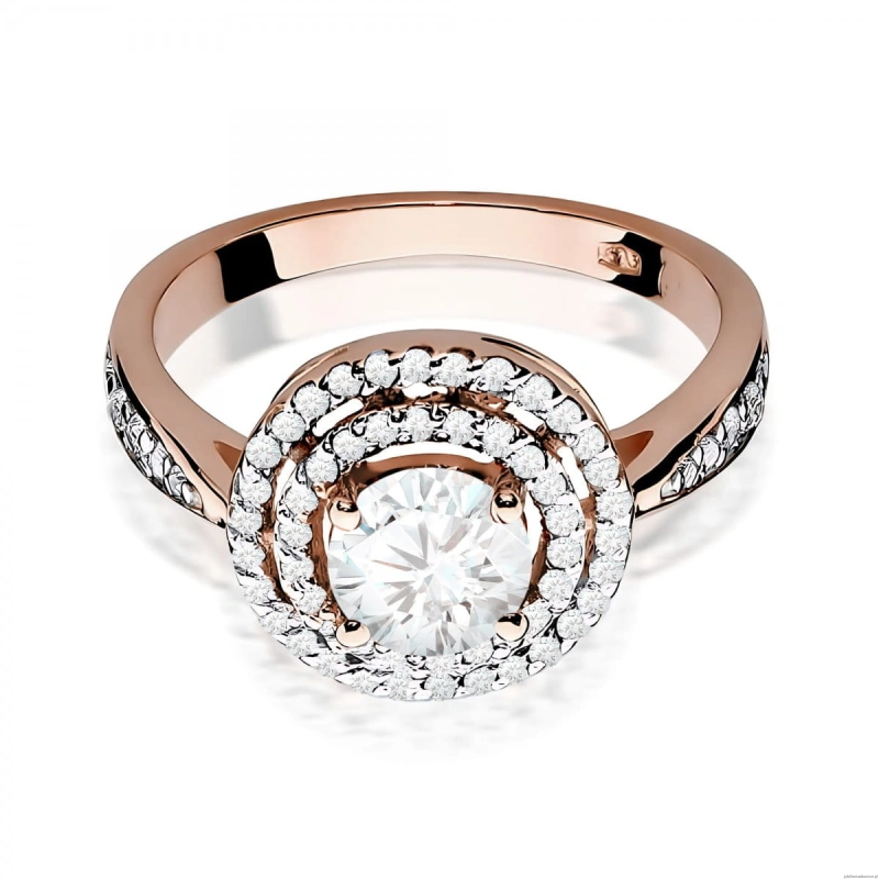 Pierścionek W0274 Diament Laboratoryjny 0,75ct różowe złoto