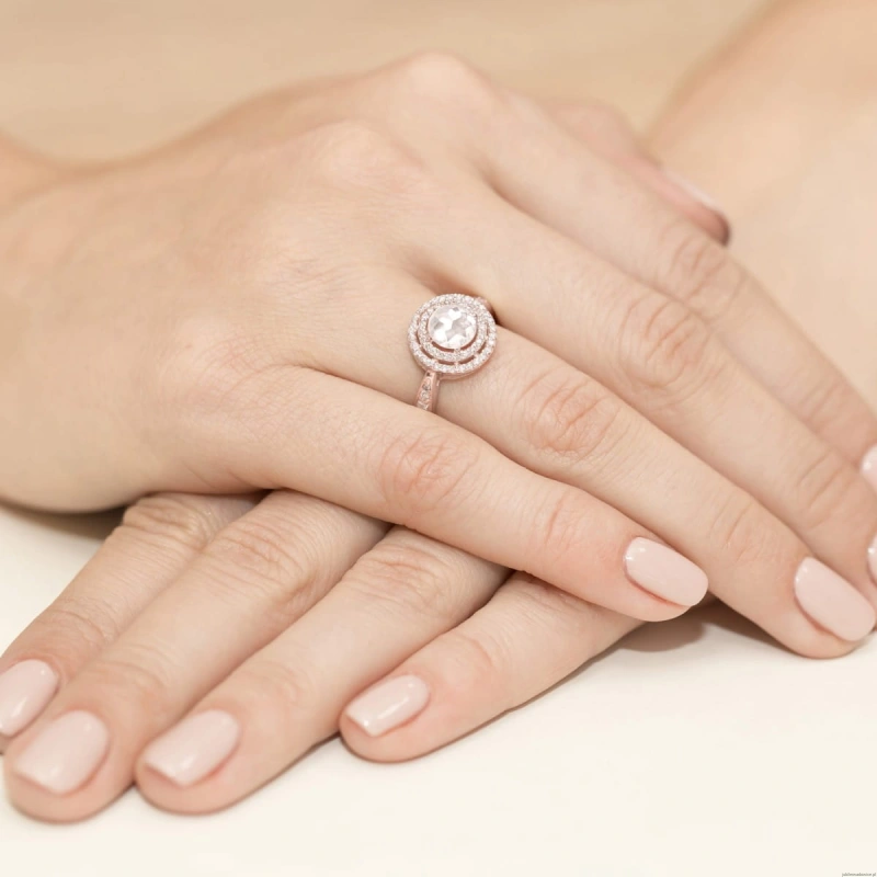 Pierścionek W0274 Diament Laboratoryjny 0,75ct różowe złoto