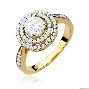 Pierścionek W0274 Diament Laboratoryjny 0,75ct żółte złoto