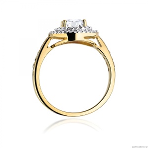 Pierścionek W0274 Diament Laboratoryjny 0,75ct żółte złoto
