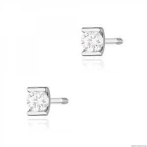 Kolczyki K0055 Diament 2 x 0,04ct białe złoto sztyft zakręcany