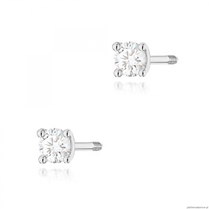 Kolczyki K0066 Diament 2 x 0,04ct białe złoto sztyft zakręcany