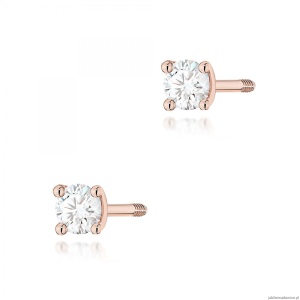Kolczyki K0066 Diament 2 x 0,04ct różowe złoto sztyft zakręcany