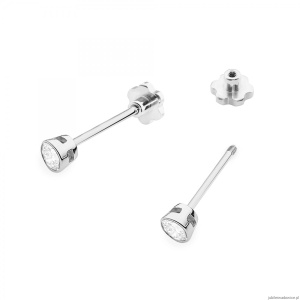 Kolczyki K0067 Diament 2 x 0,10ct białe złoto sztyft zakręcany