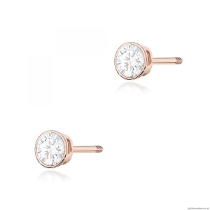 Kolczyki K0067 Diament 2 x 0,10ct różowe złoto sztyft zakręcany