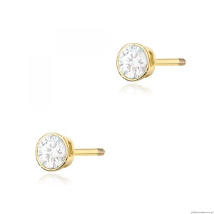 Kolczyki K0067 Diament 2 x 0,10ct żółte złoto sztyft zakręcany