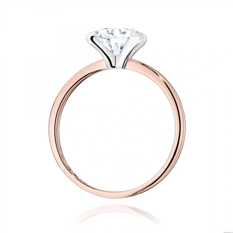 Pierścionek W0688 Diament Laboratoryjny 2,00ct różowe złoto