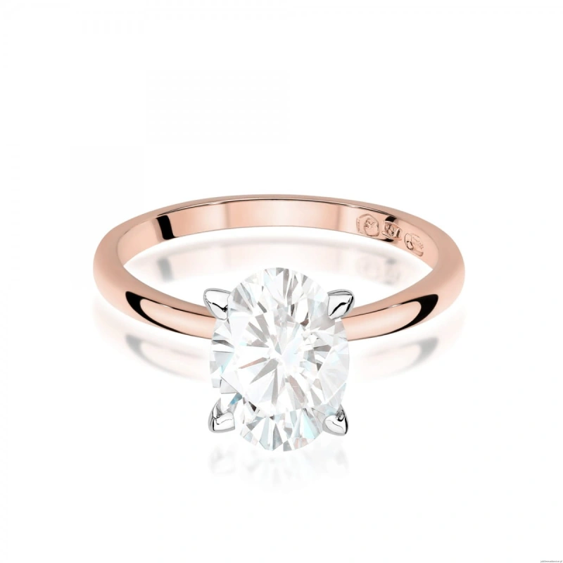 Pierścionek W0688 Diament Laboratoryjny 2,00ct różowe złoto