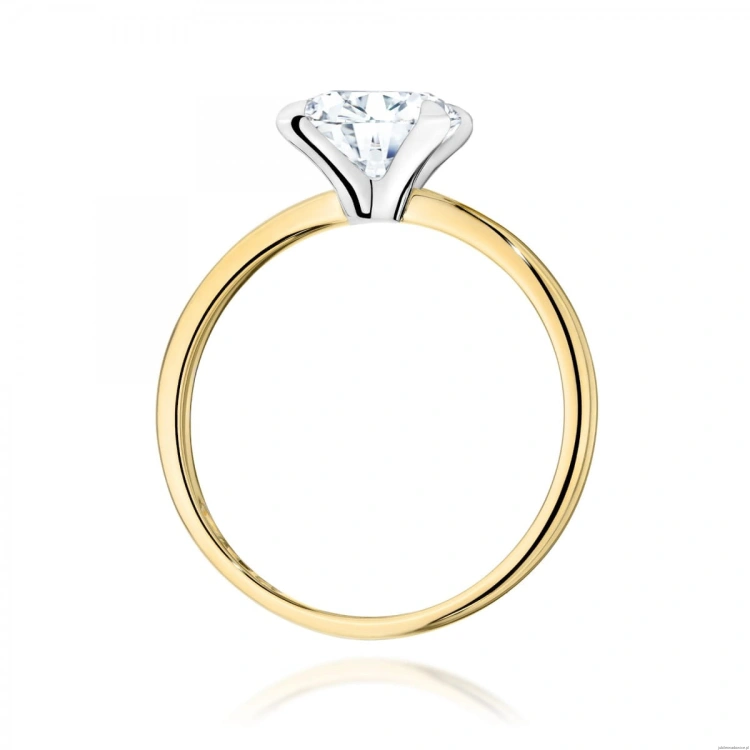 Pierścionek W0688 Diament Laboratoryjny 2,00ct żółte złoto