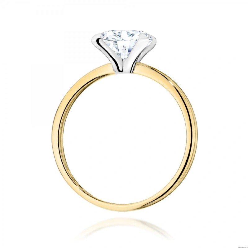 Pierścionek W0688 Diament Laboratoryjny 2,00ct żółte złoto