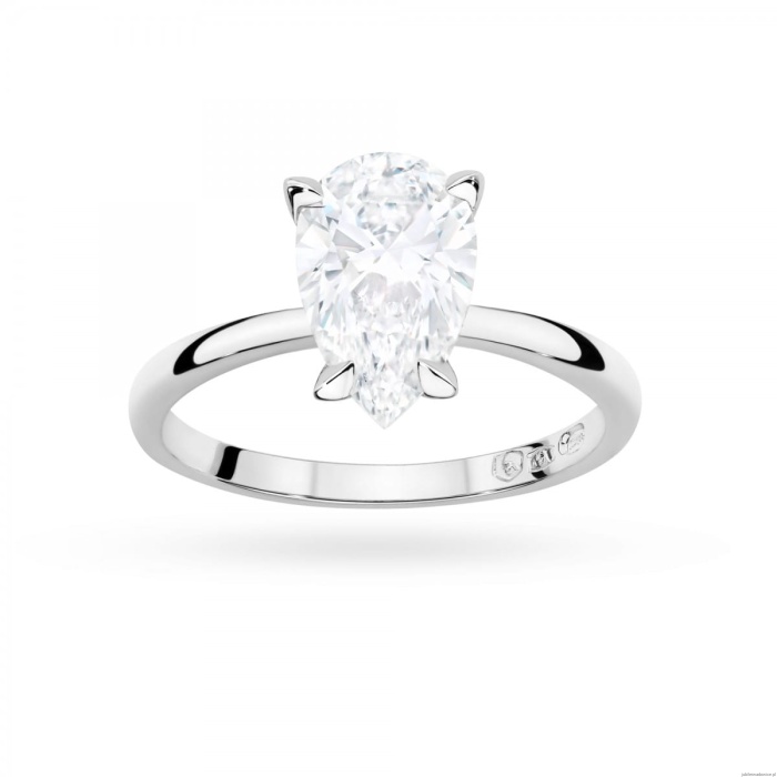 Pierścionek W0689 Diament Laboratoryjny 2,00ct białe złoto