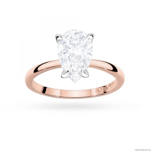 Pierścionek W0689 Diament Laboratoryjny 2,00ct różowe złoto